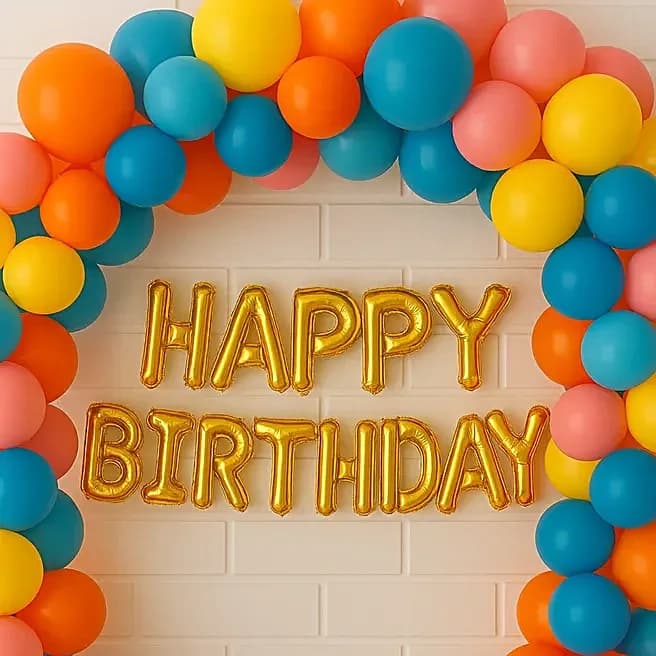 Pastel Chrome Birthday Balloon Arch Set — view 2 of 3