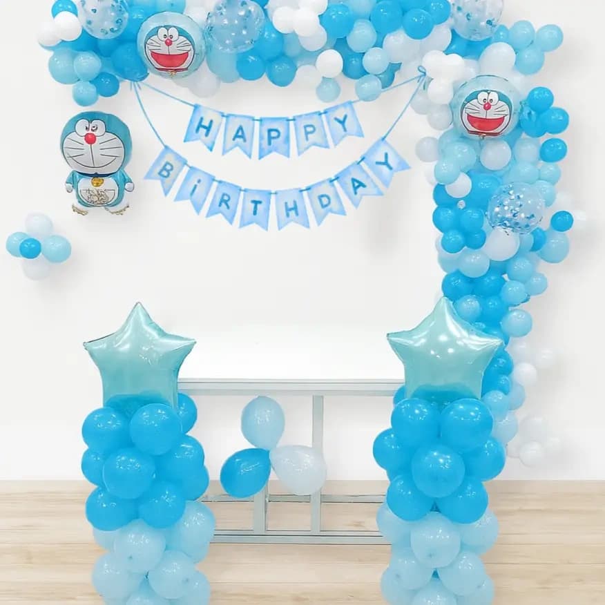 Doraemon Theme Kids Birthday Arch Decor — view 2 of 2