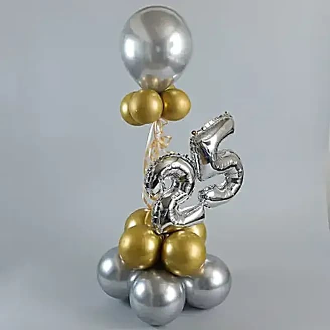 Golden & Silver Number 25 Balloon Bouquet Set — view 5 of 5