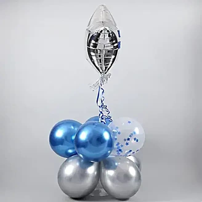 Happy Birthday Star Balloon Bouquet- Silver & Blue Set — view 5 of 5