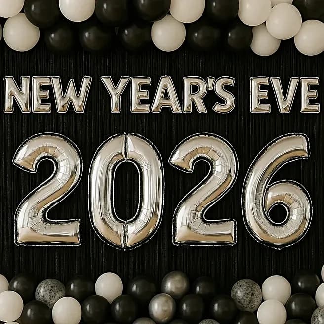 Monochrome Midnight New Year Eve Balloon Decor Set — view 3 of 3