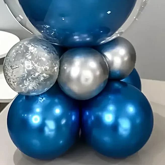 Happy Birthday Chrome Balloon Set-Blue Set — view 4 of 4