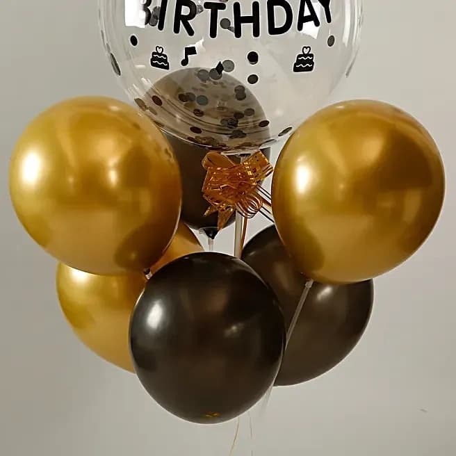Black And Golden Balloon Bouquet Set — view 4 of 5