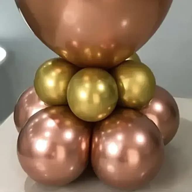 Happy Birthday Chrome Balloon Set-Rose Gold Set — view 4 of 4