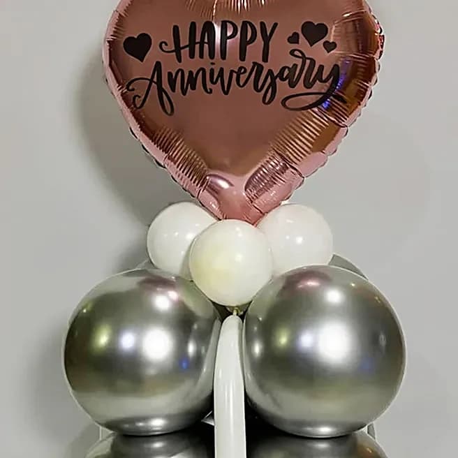 Happy Anniversary Silver Balloon Bouquet Set — view 3 of 4
