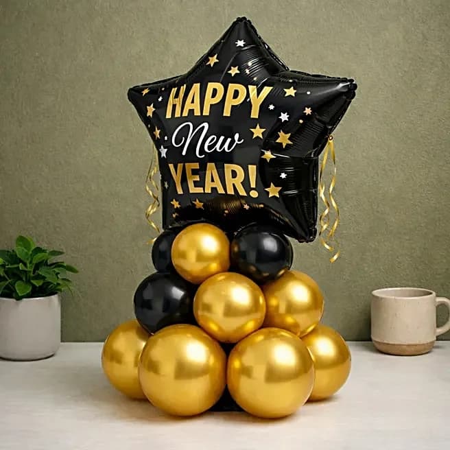 Minimal Black N Gold New Year Balloon Decor Set — view 3 of 3