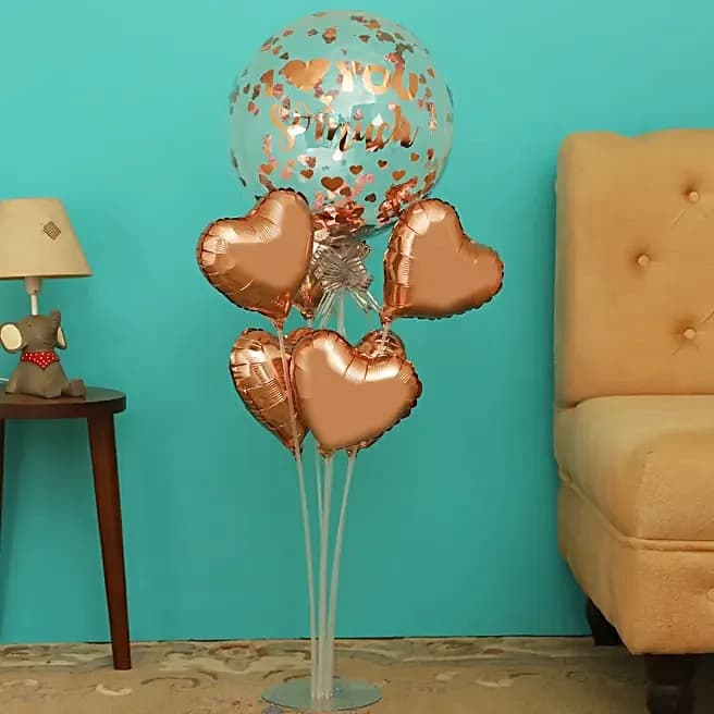 Rose Gold Love You Balloon Bouquet Set — view 1 of 5