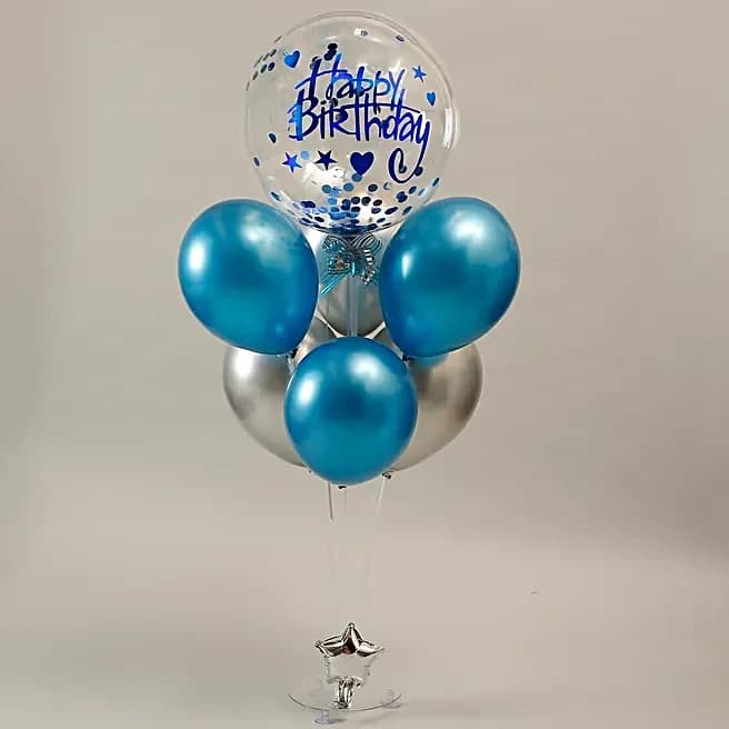 Blue Theme Birthday Balloon Bouquet Set — view 3 of 6