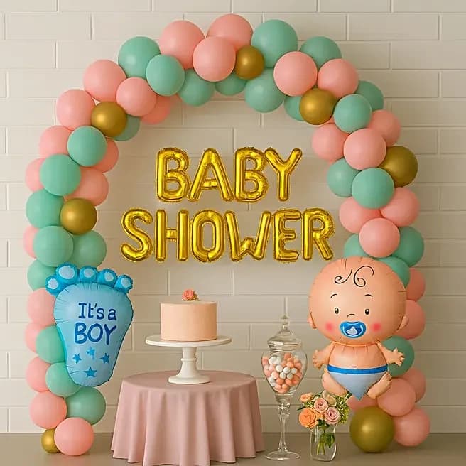 Mint N Pink Baby Shower Balloon Arch Set — view 2 of 2