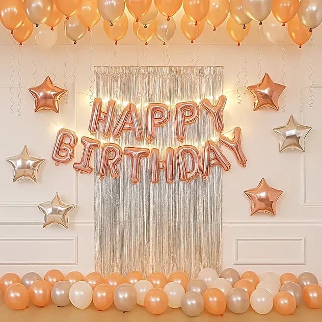 Rose Gold Theme Birthday Balloon Decor Set — view 1 of 3