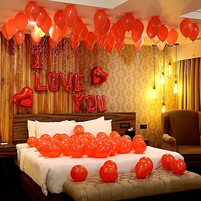 Romantic Red Themed Love You Balloon Decorations Set — view 3 of 4