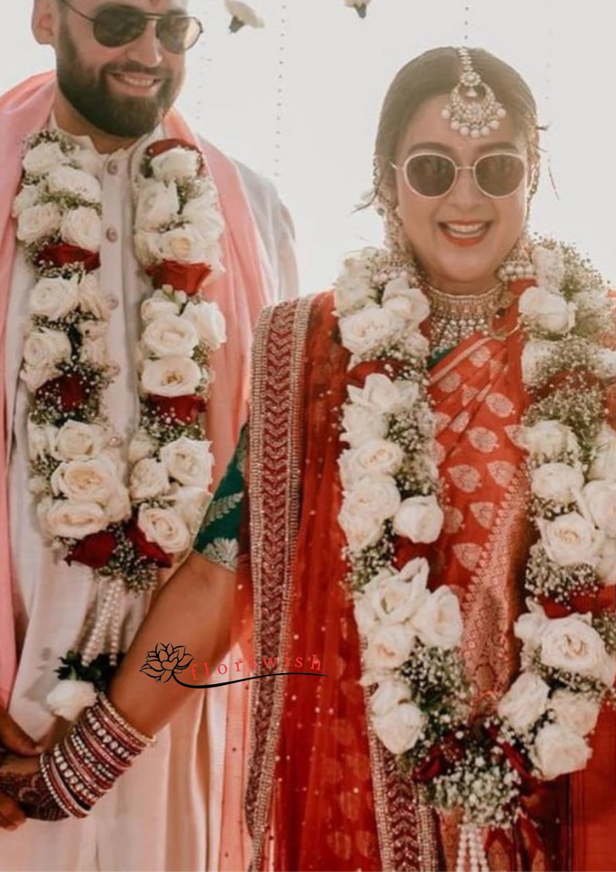Premium White Rose Varmala — view 1 of 2