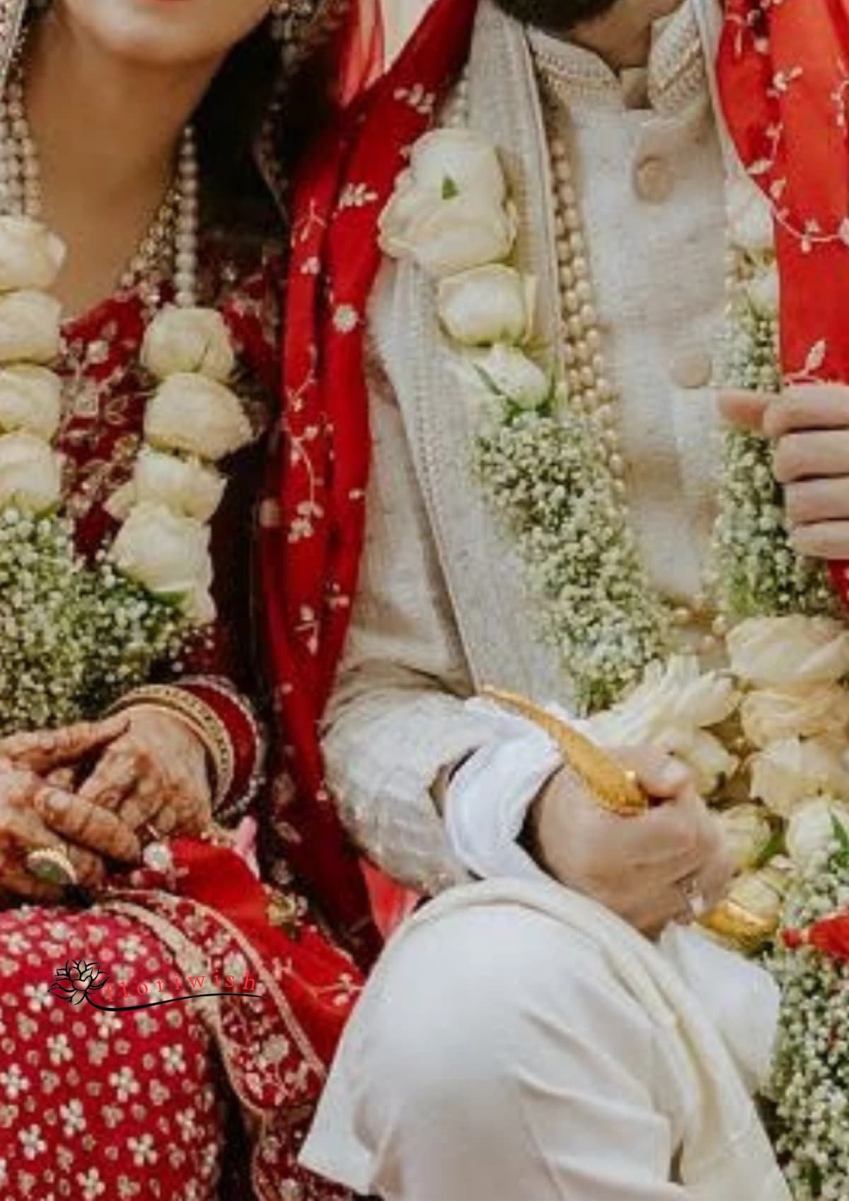 White Rose baby breath Varmala — view 2 of 3
