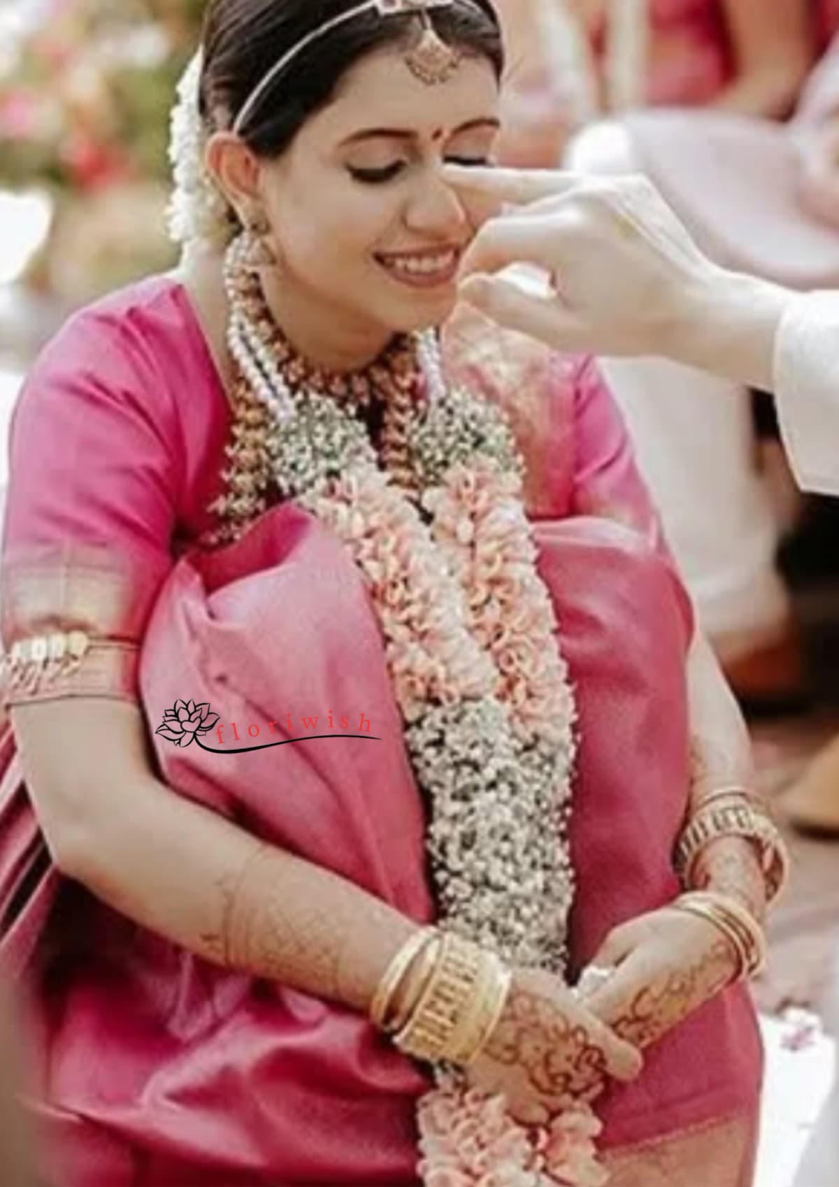 Pink Rose Petals Varmala — view 2 of 3